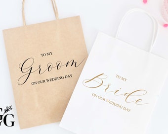 Groom Gift Personalised Printed Wedding Day Husband To Be Gift from Bride Bag 