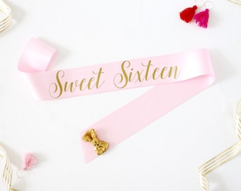 Sweet Sixteen Birthday Sash in Font #3 - Sweet 16 Birthday - 16th Birthday Party - Birthday Sash - Sixteenth Birthday - Sweet 16