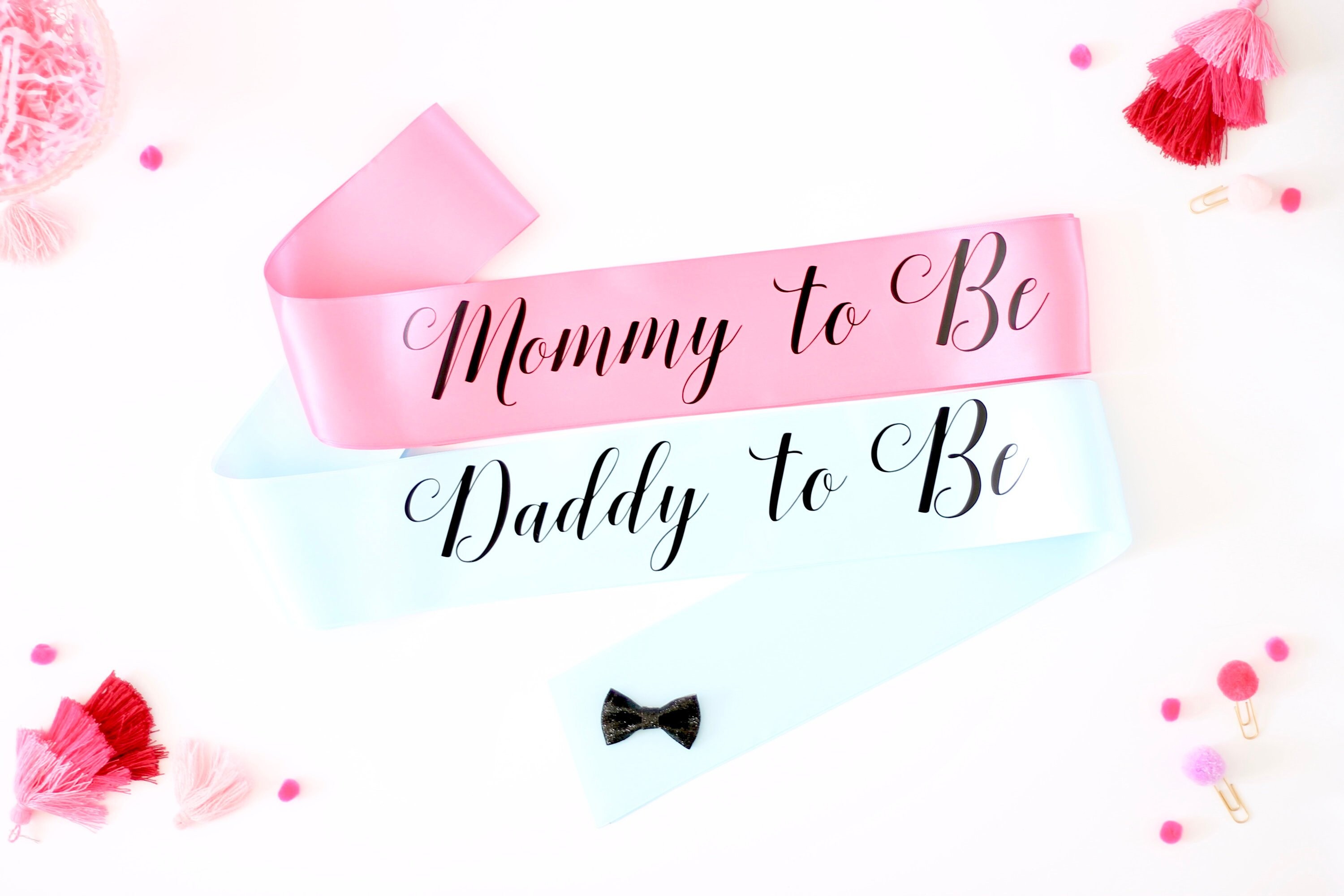 Ceinture Et Badges 'Future Maman/Papa' En Toile De Jute - Décoration Baby Shower