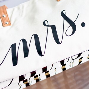 Mrs. Honeymoon Tote Bride Tote Mrs. Bag Honeymoon Bag Mrs. Tote Future Mrs Gift Bride Gift image 2