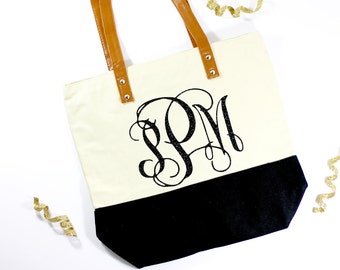 Monogram Tote - Wedding Monogram Tote - Monogram Bag - Wedding Gift Bride Tote - Mrs. Bag - Honeymoon Bag - Mrs. Tote - Future Mrs Gift