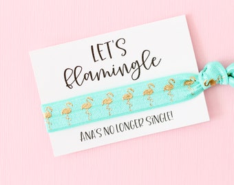 Let's Flamingle No Longer Single Bachelorette Party - Bachelorette Hair Ties - Bachelorette Party Favor - Flamingo Hair Ties-Let's Flamingle