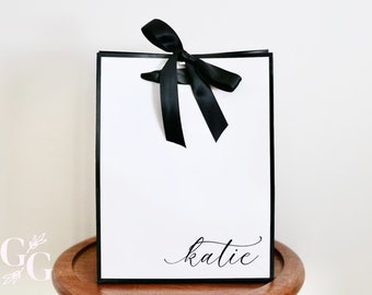 Personalized Gift Bag-Custom Gift Bag-Bridesmaid Gift Bag-Bachelorette Party Bag -Black and White Gift Bag-Personalized Bag- Wedding Bags