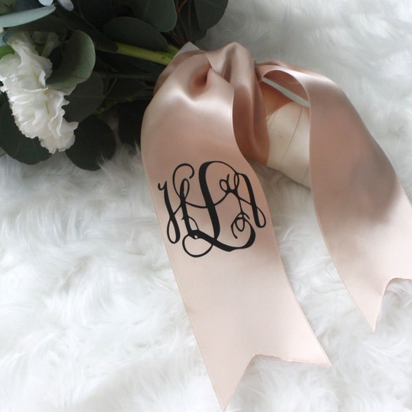 Ribbon Monogram - Etsy