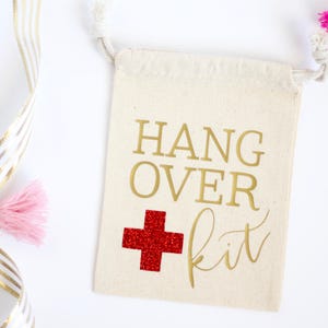 Hangover Kit Bag - Hangover Bachelorette Party Favor - Survival Kit -  Bachelorette Party - Muslin Bag - Hangover Pouch - Hangover