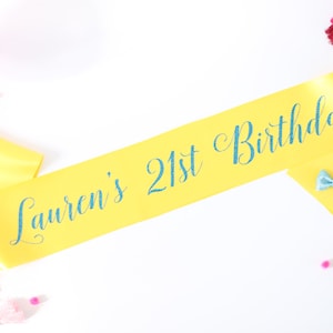 Personalized Birthday Sash - Custom Birthday Sash - 18th Birthday Sash - 21st Birthday Sash - Birthday Party Sash - Happy Birthday Sash