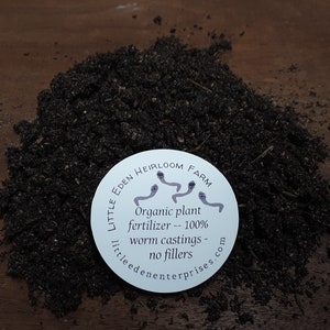 Worm Castings from Happy Worms!  Organic Natural Fertilizer - FREE SHIPPING - Will Not Burn - Tea - Foliage - Soil - Healthier Plants