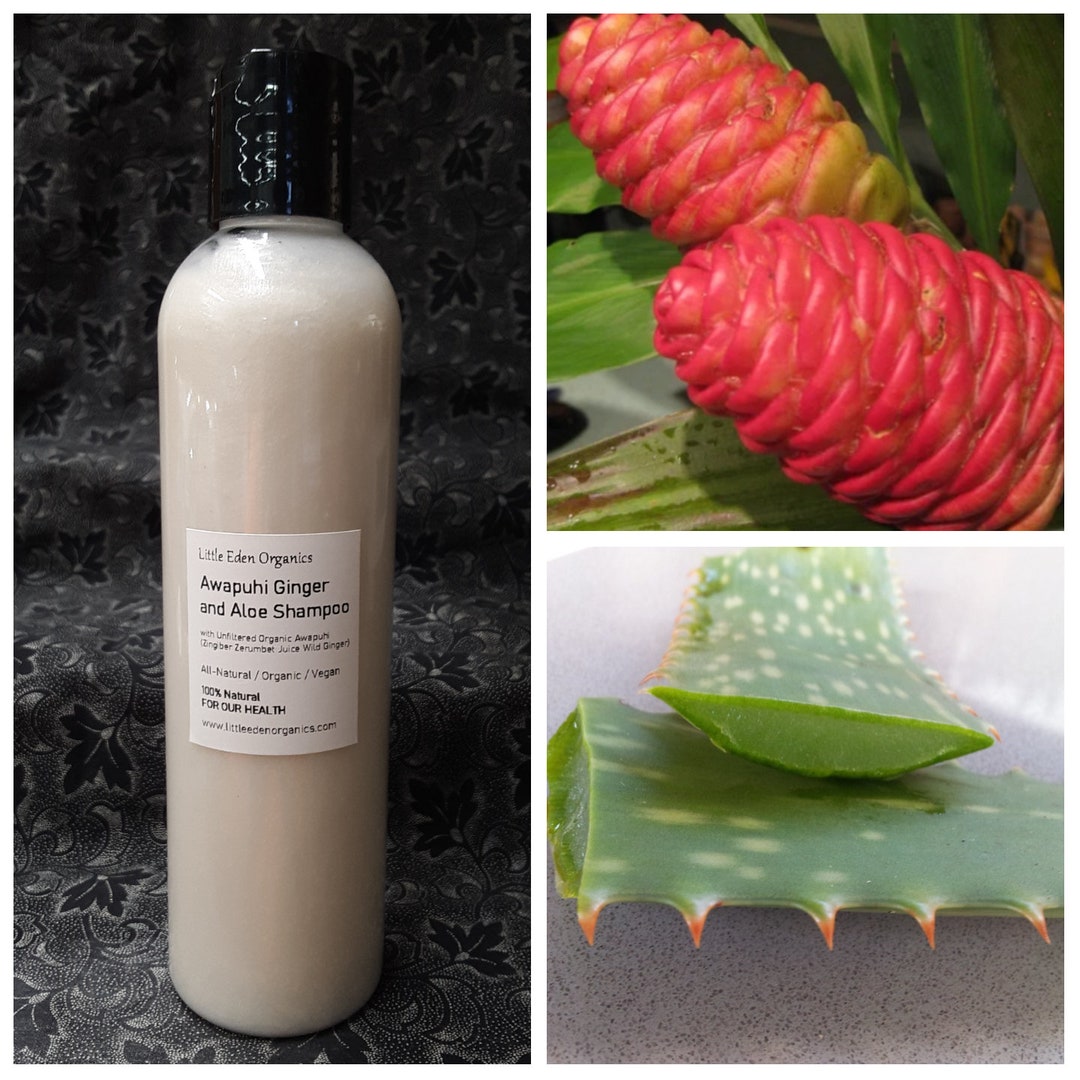 Organic Awapuhi Ginger and Aloe Shampoo 8 Ounce Silky Satin Awapuhi