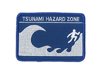 Tsunami Gefahrenzone Aufnäher / Patch