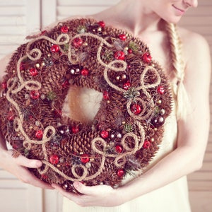 Secas Rebanadas de Manzana Roja Navidad Corona Decoración Floristería Artesanales frutos secos Reino Unido 