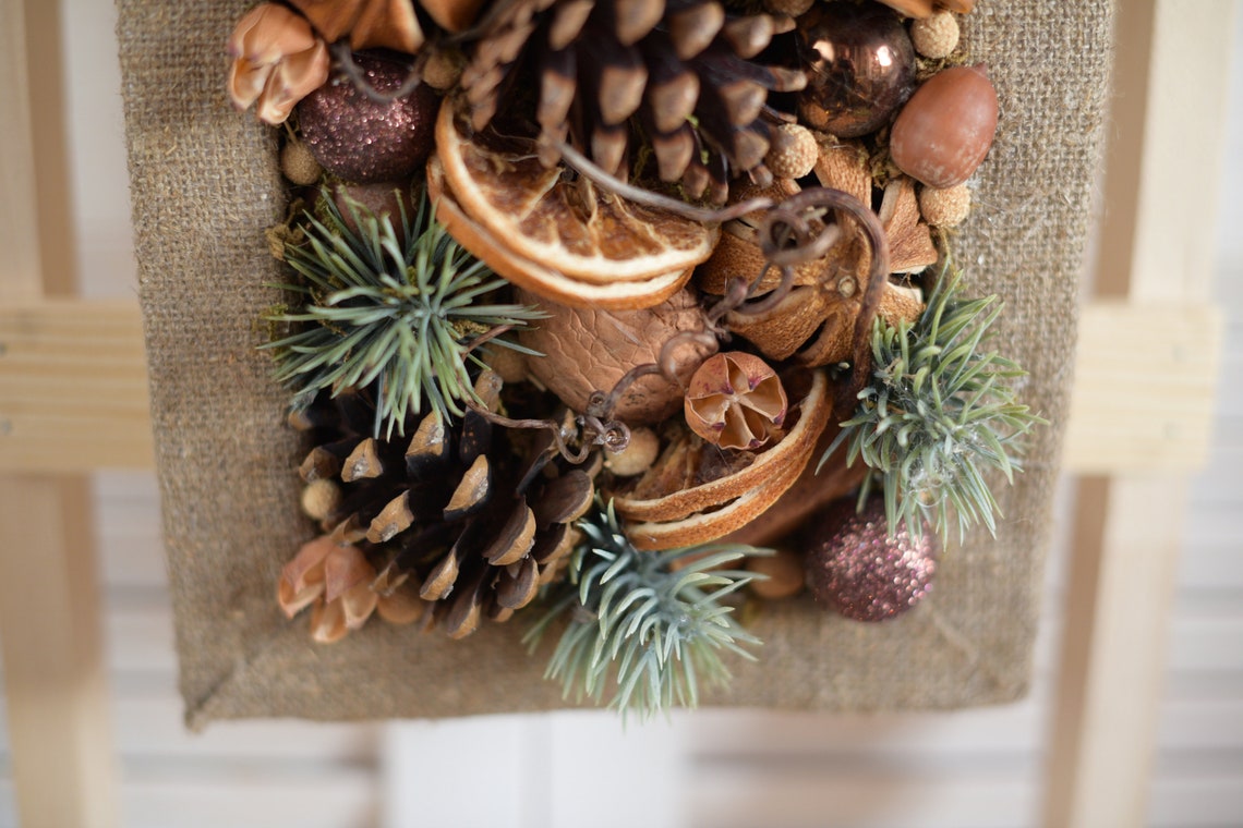 Christmas Wall Decor Rustic Natural Wall Decor Dry Flowers Etsy