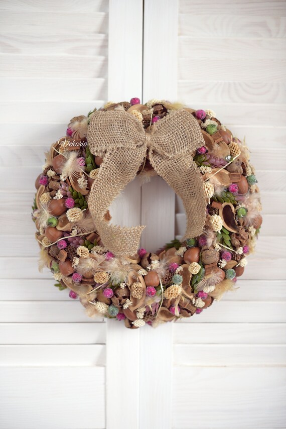 Naturliche Braun Rustikale Kranz Haustur Dekoration Sommer Etsy