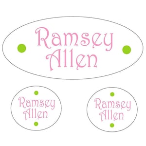 Lime And Lite Pink Waterproof Labels | Kids Labels | Personalized Labels | Daycare Labels | School Labels | Camp Labels | Waterproof Labels
