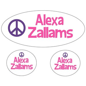 Peace Pink Waterproof Labels | Kids Labels | Personalized Labels | Daycare Labels | School Labels | Camp Labels | Waterproof Labels
