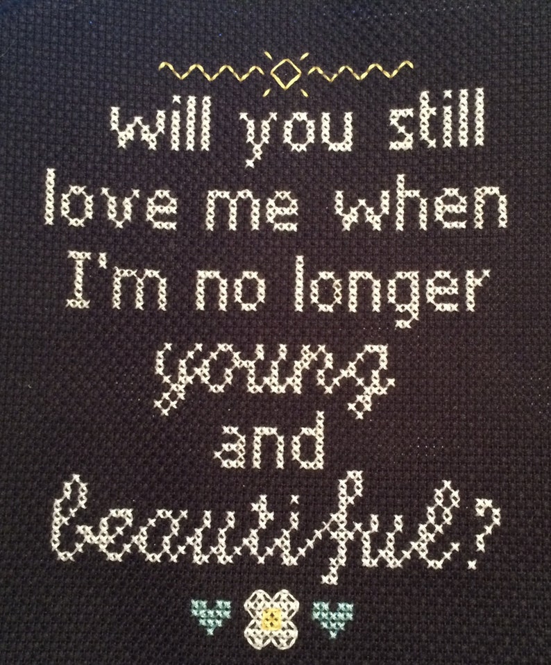 Lana Del Rey Young and Beautiful cross-stitch pattern image 2