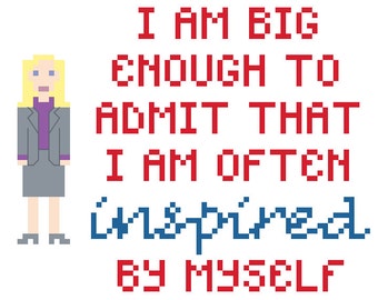 Leslie Knope cross-stitch pattern