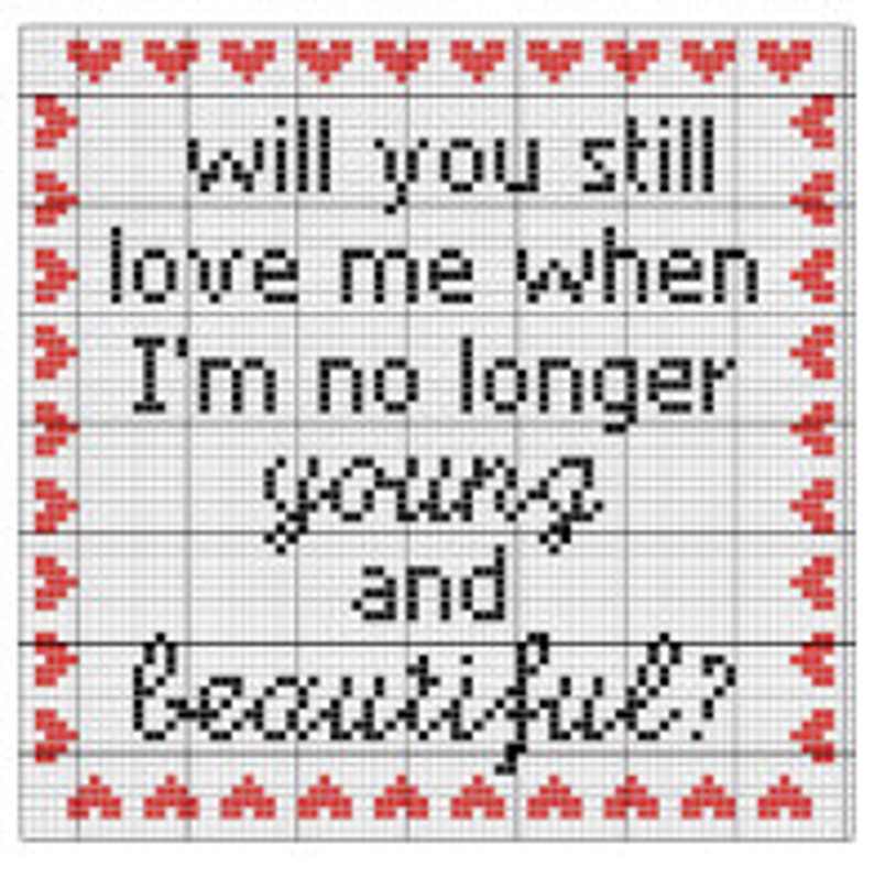 Lana Del Rey Young and Beautiful cross-stitch pattern image 3