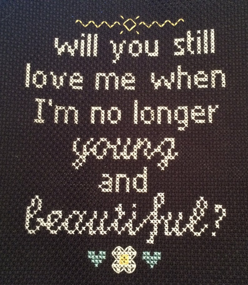 Lana Del Rey Young and Beautiful cross-stitch pattern image 1