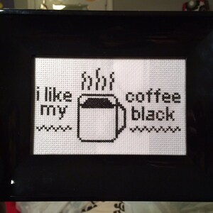 I like my coffee black - cross-stitch pattern