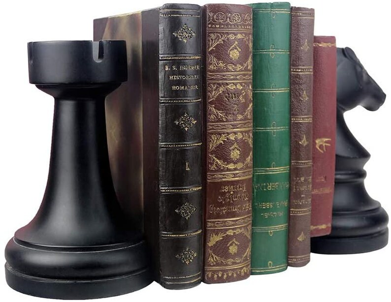 Chess Bookends Heavy Book Supports Unique Bookends Decor for Etsy