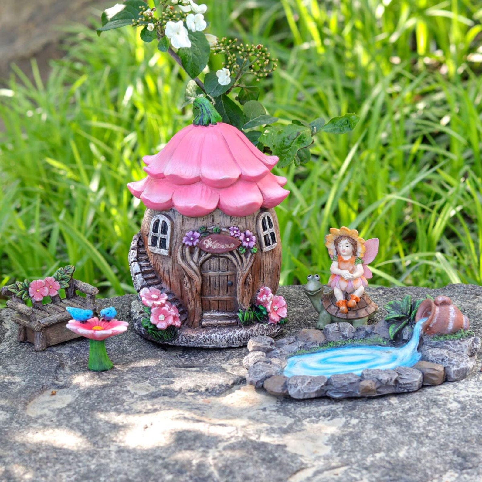 Miniature Fairy Garden Sculpture Statues House Gardening Decor Etsy
