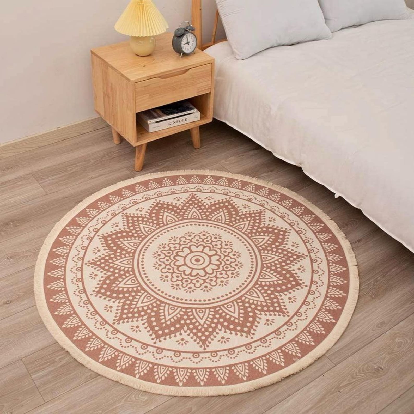 Boho Mandala Bedroom Circle Rug Small Meditation Bohemian Etsy