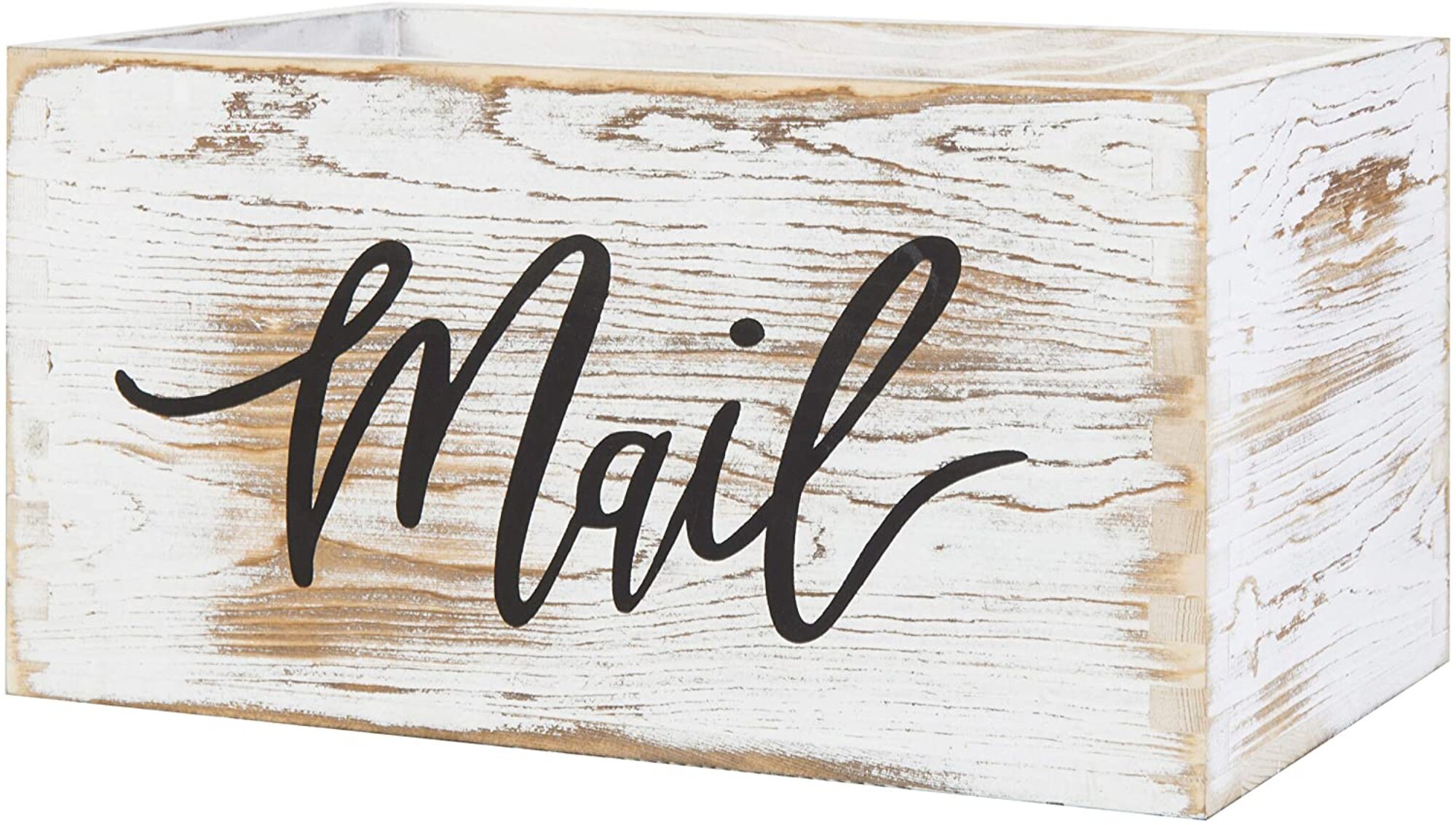 Weiß getünchte Holz Tischplatte Deko Briefkasten Rustikaler | Etsy