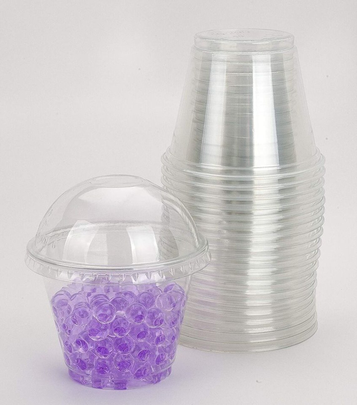 Clear Plastic Cups With Dome Lids No Hole 25sets BPA Free Etsy