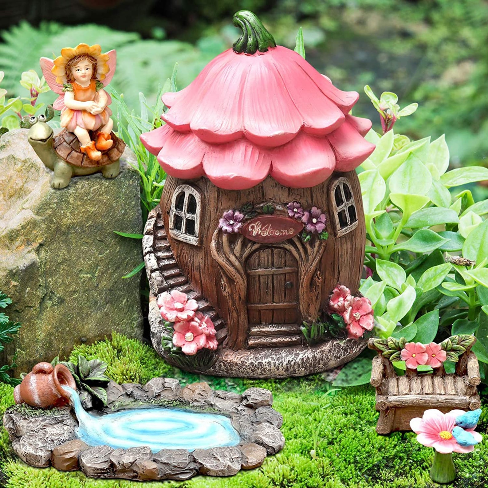 Miniature Fairy Garden Sculpture Statues House Gardening Decor Etsy