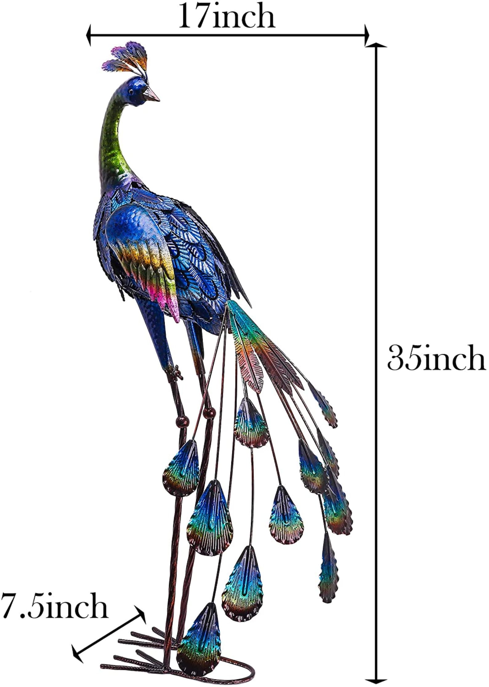 Metal Peacock Garden Statue Decor Indoor/ Outdoor Art Etsy