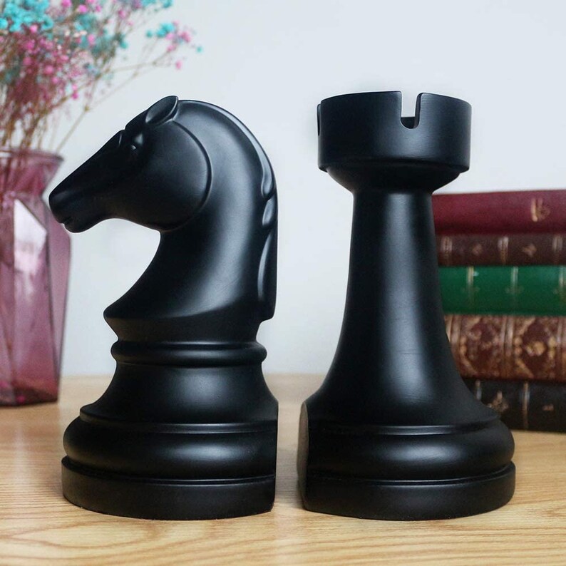 Chess Bookends Heavy Book Supports Unique Bookends Decor for Etsy
