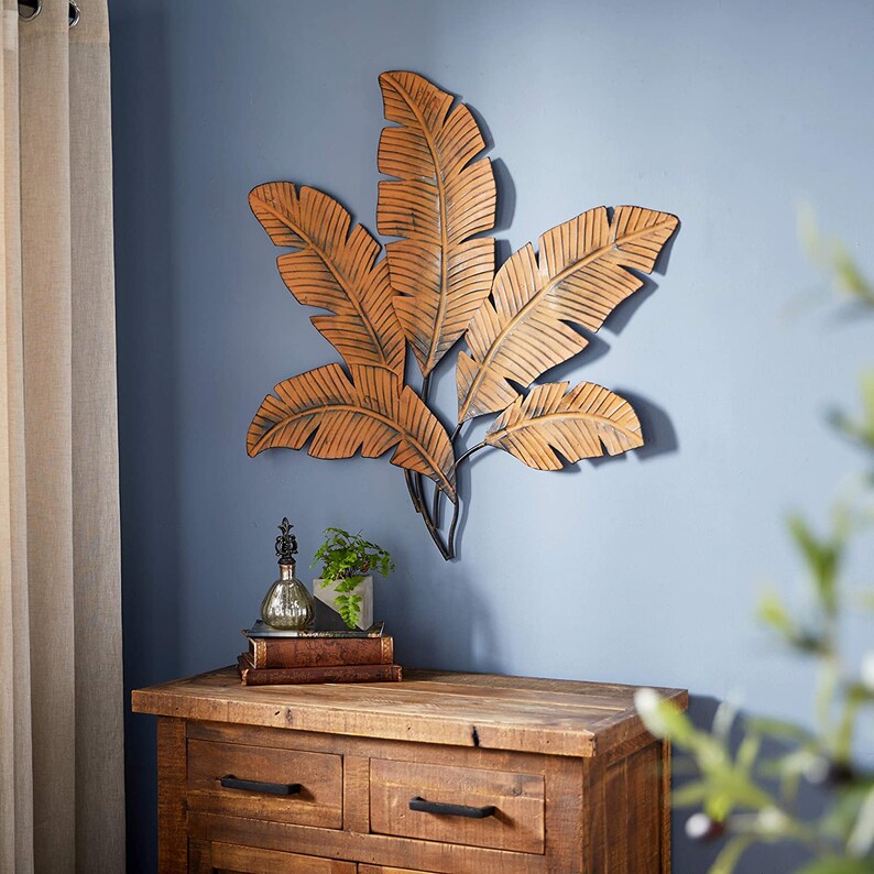 Rustic Metal Palm Leaf Wall Decor Etsy
