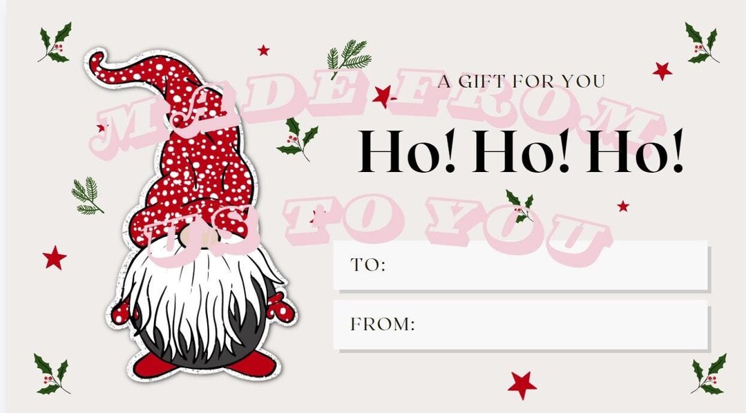 Christmas Gnome Gift Tags, Holiday Printable Tags (digital Download) - Etsy
