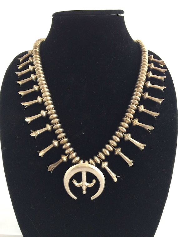 Squash Blossom Necklace - Sterling Silver Navajo S