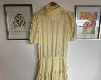 Vintage Women's Dress / Yellow Dress / 1990's Dress