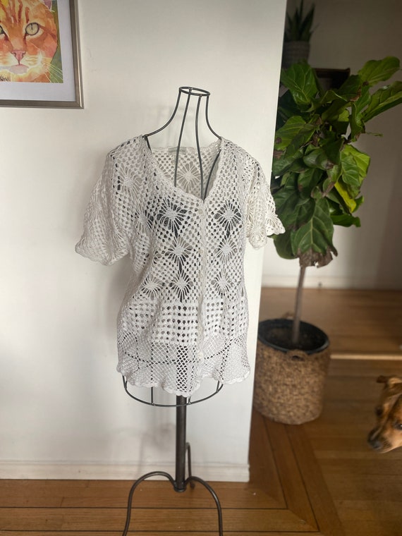 Vintage women's sweater / Vintage white sweater /