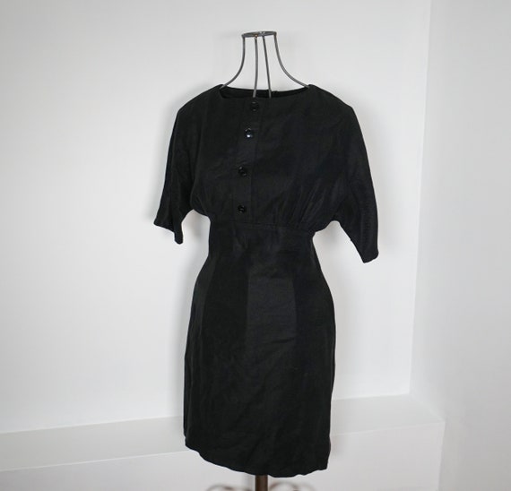 Vintage women's dress / Black dress/ Cotton dress
