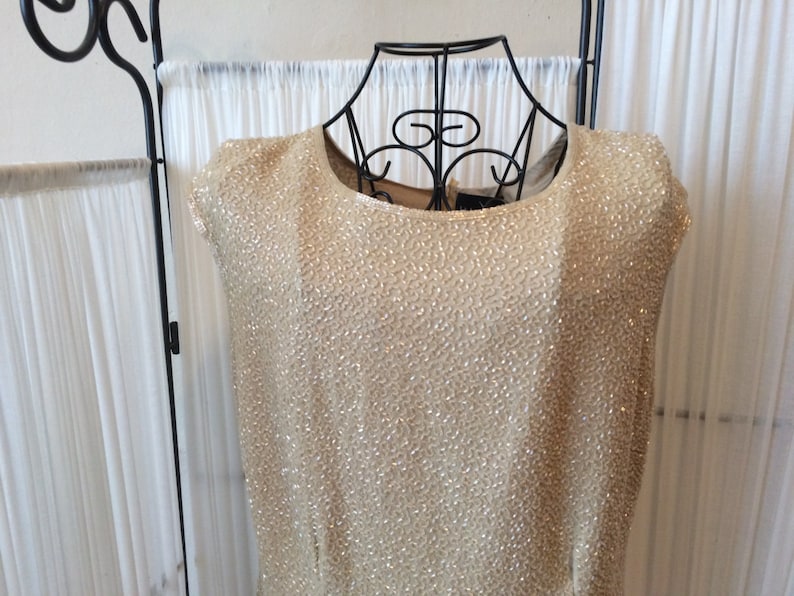 Cocktail Blouse Vintage Beaded Blouse Womens blouse Holiday blouse Beaded blouse Silk blouse