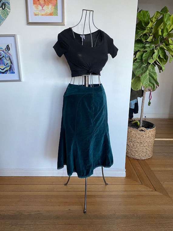 Vintage women's skirt / Skirt / Velvet / Velvet sk