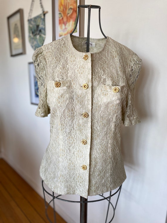 Vintage women's blouse / Lace Blouse / Lace / Wome