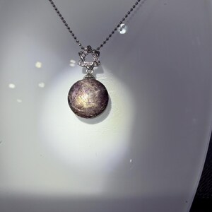 Natural Star Ruby Pendant Necklace | Sterling Silver Round Cabochon | Gemstone Jewelry