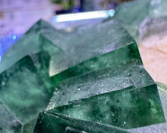 Green Fluorite Mineral Specimen: Cubic Octahedral Crystal
