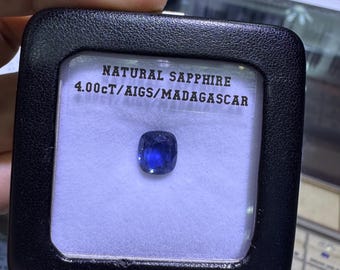 Saphir Bleu Naturel De Madagascar - 4.3 X 3.5 Mm - 0.25 Ct - Traité Par Chauffage