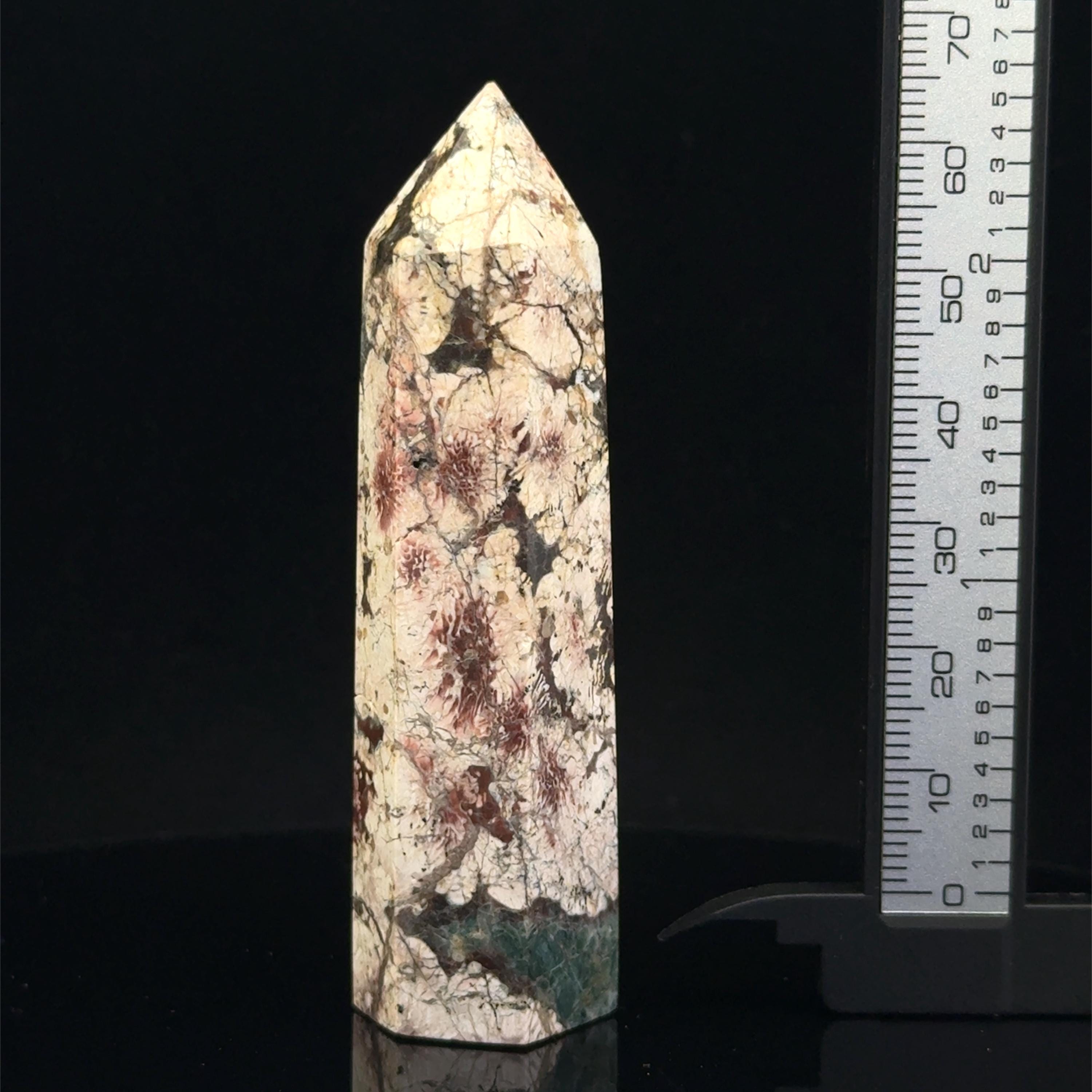 Sakura Jasper Crystal Point: Rhyolite Green Flower Jasper - Etsy