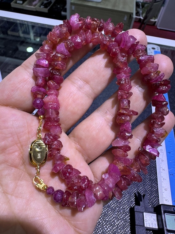 Natural Un cut Rough Ruby necklace - image 2