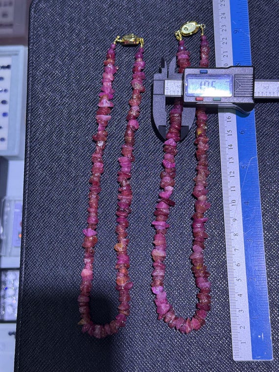 Natural Un cut Rough Ruby necklace - image 6