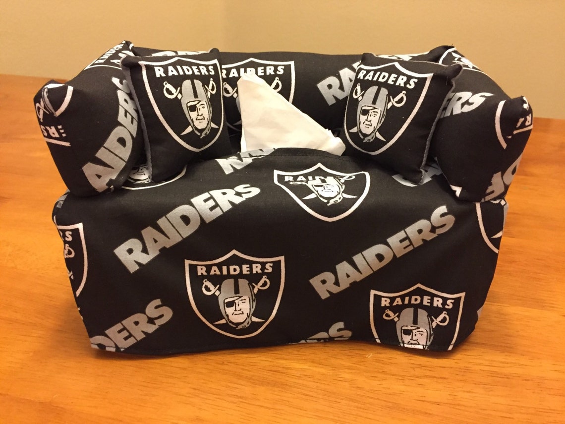Oakland Raiders Couch / Sofa Tissue Box Cover Etsy