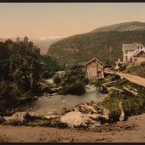 Vinge Hotel, Norvège] 1890. Réimpression de carte postale photo vintage 8 x 10 up. Norvège Hardangerfjord