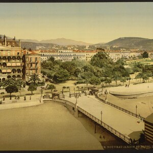 Hôtel des Anglais, Nice, Côte d'Azur] 1890. réimpression de carte postale photo vintage 8 x 10 up.