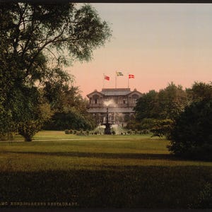 Restaurant im Kungsparken, Malmö, Schweden] 1890. Vintage Foto Postkarte Nachdruck 20x30. Schweden Malmö